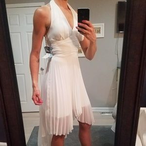 White halter latin salsa dance dress